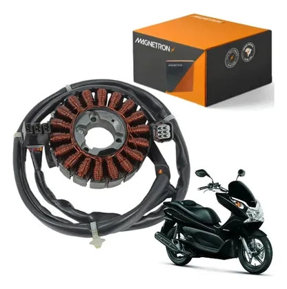 Magneto Estator com Bobina de Pulso Magnetron Honda Pcx 150 2013 a 2015