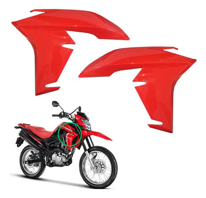 Par de Guias de Ar Abas do Tanque Paramotos Honda Bros 160 2022 a 2024 Vermelho