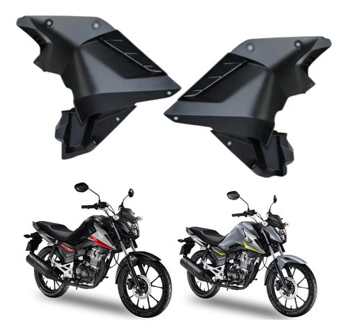Par de Acabamentos Internos da Aba do Tanque Paramotos Honda Cg 160 Titan Fan 2025 em diante Preto