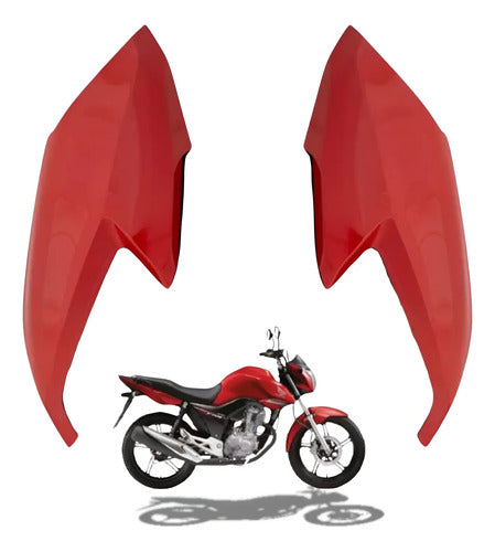 Par de Abas do Tanque Paramotos Honda Cg 160 Fan Start 2016 a 2021 Vermelho Guarau