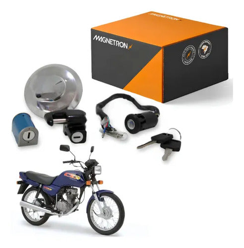 Conjunto de Travas com Chave de Ignição Magnetron Honda Cg 125 Titan 1994 a 2000