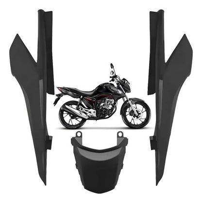 Kit Rabeta Lateral Completa Paramotos Honda Cg 160 Titan 2016 a 2024 Preto Fosco