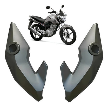 Par de Bananinhas Carenagens Laterais do Farol Paramotos Honda Cg 150 160 Fan Start Cinza
