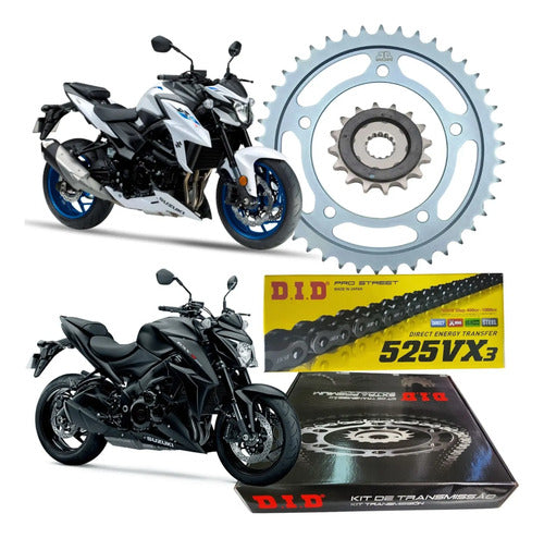 Kit Relação DID Premium com Retentor Suzuki Gsx-S750 2017 a 2024 525VX3 114L 43/17T