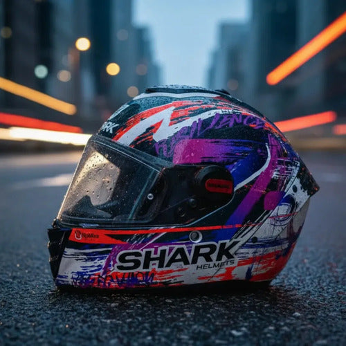 Capacete Shark Spartan RS Carbon Zarco Signature Branco Roxo Brilhante