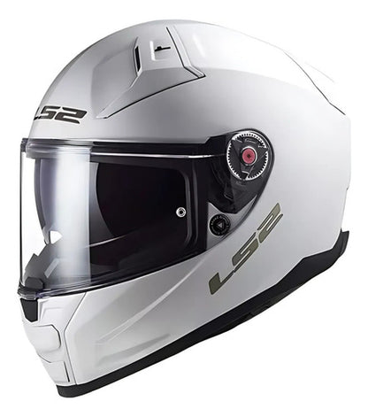 Capacete LS2 FF811 Vector II Solid com Óculos Solar Interno Branco Brilhante Tamanho 58/M