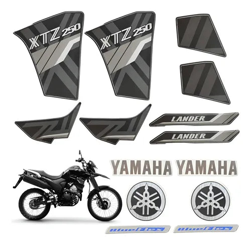 Kit Adesivos JS Yamaha Lander 250 2021 a 2022 Preto