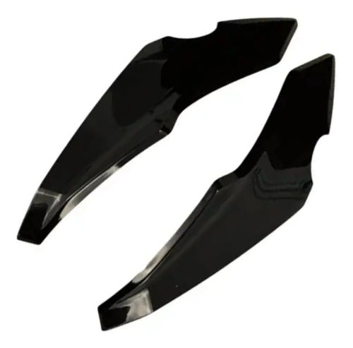 Par de Carenagens Laterais do Farol Paramotos Honda Cg 160 Fan 2025 em diante Preto Brilhante