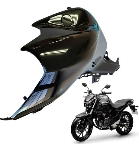 Carenagem Capa do Tanque Esquerda Yamaha Fazer Fz15 150 Fz25 250 2023 a 2025 Preto Brilhante