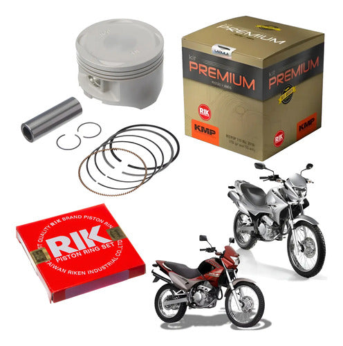 Kit Pistão com Anéis KMP Premium Honda Nx 400 Falcon 1999 a 2015 0,25 mm