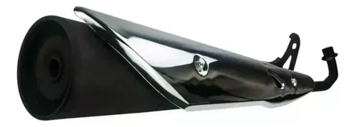 Escapamento Completo com Protetor Iron Shineray Jet 50 2020 a 2025 Jet 125 2023 a 2025 Preto