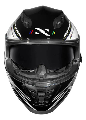 Capacete Norisk FF302 Soul II Grand Prix África do Sul com Óculos Solar Interno Branco