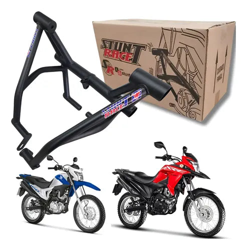 Protetor de Motor Stunt Race Honda Bros 160 2015 em diante Xre 190 2016 em diante Preto Fosco