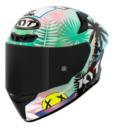 Capacete KYT TT-Course Riccardo Rossi Barcelona Preto Verde Branco