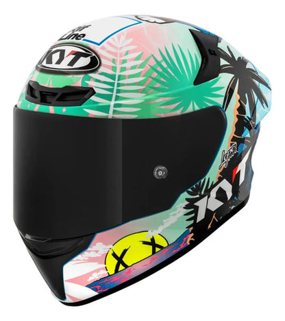 Capacete KYT TT-Course Riccardo Rossi Barcelona Preto Verde Branco
