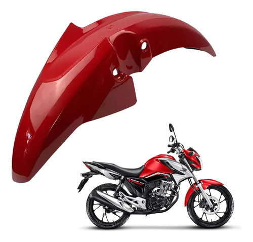Paralama Dianteiro sem Suporte Paramotos Honda Cg 160 Titan 2022 a 2024 Vermelho