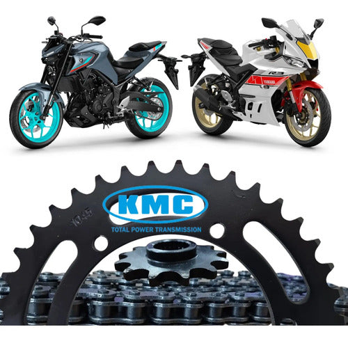 Kit Relação KMC Gold sem Retentor Yamaha Mt-03 Yzf-R3 2018 a 2025 520H 112L 43/14T
