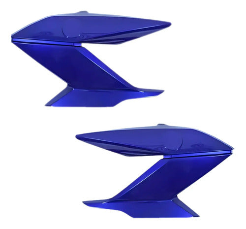 Par de Guias de Ar Abas do Tanque Paramotos Yamaha Fazer 150 2016 a 2023 Azul Metálico