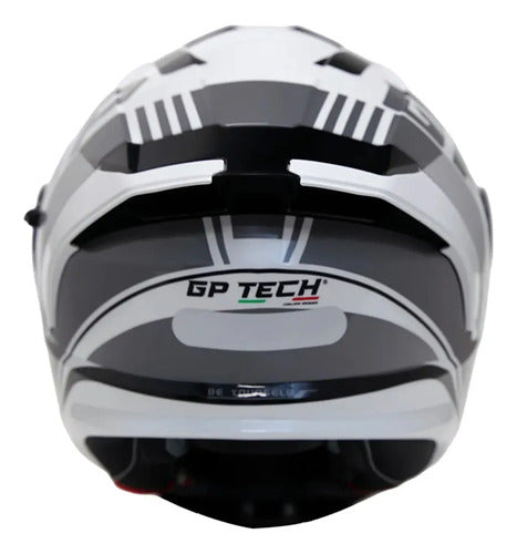 Capacete Escamoteável GP Tech A128 SV Pulse Be Yourself Branco Cinza Brilhante