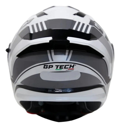 Capacete Escamoteável GP Tech A128 SV Pulse Be Yourself Branco Cinza Brilhante