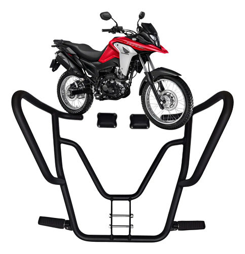 Protetor de Motor com Pedaleira Chapam Honda Xre 190 2025 em diante Preto Fosco