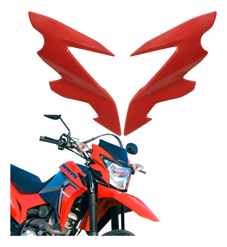Bananinha Par de Carenagens Laterais do Farol Paramotos Honda Bros 160 2022 a 2024 Vermelho