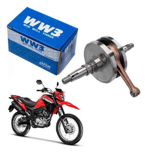 Virabrequim com Biela e Rolamentos WW3 Honda Cg Bros 160 Titan Fan Xre 190 2016 a 2025