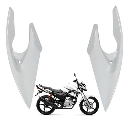 Par de Carenagens Laterais do Farol Paramotos Yamaha Fazer 150 2014 a 2024 Branco