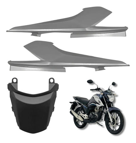 Kit Rabeta Lateral Completa Paramotos Honda Cg 160 Titan 2016 a 2024 Cinza