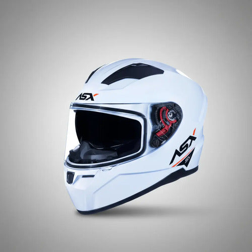 Capacete ASX City SV Solid com Óculos Solar Interno Branco Brilhante Tamanho 54/XS