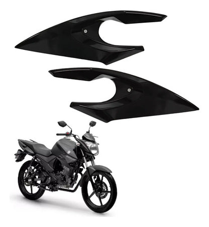 Bananinha Par de Carenagens Laterais do Farol Paramotos Yamaha Fazer 150 2014 a 2025 Preto Metálico