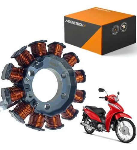 Magneto Estator com Bobina de Pulso Magnetron Honda Biz 110i 2016 a 2023