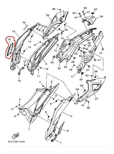 Moldura da Tampa Lateral Direita Yamaha Fazer Fz25 250 2018 em diante