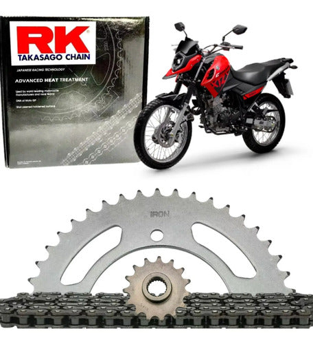 Kit Relação RK com Retentor Yamaha Crosser 150 2014 a 2024 428 122L 41/14T