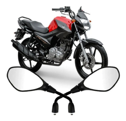Par de Retrovisores GVS Universal Rosca Yamaha Lente Prata