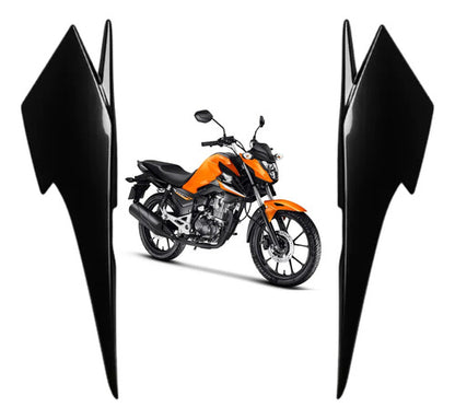 Par de Rabetas Laterais Paramotos Honda Cg 160 Titan 2025 em diante Preto
