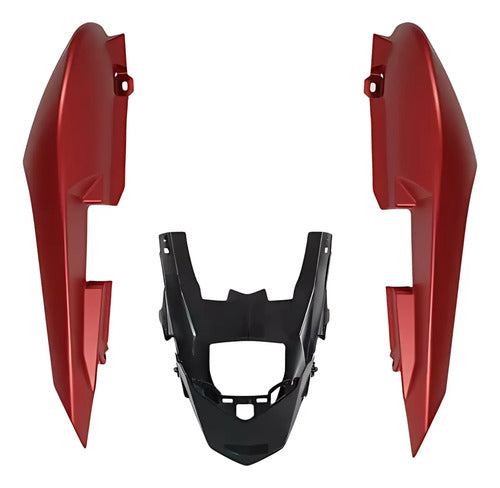 Rabeta Lateral Completa Paramotos Yamaha Fazer 150 2019 a 2022 Vermelho Fosco
