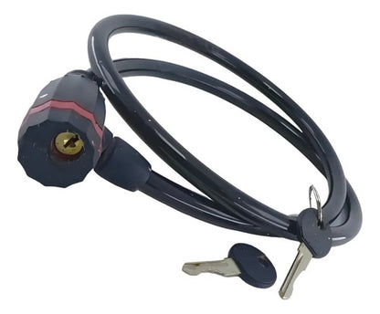 Cadeado Trava com Cabo de Aço Antifurto Smartfox 12 mm x 1,2 m Preto