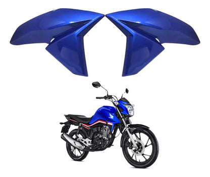 Par de Abas do Tanque Paramotos Honda Cg 160 Titan 2016 a 2021 Azul