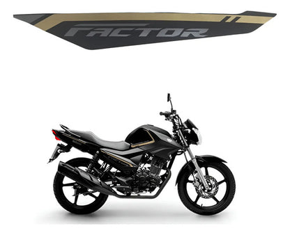 Adesivo da Tampa Lateral Esquerda Yamaha Factor 150 2024 Preto Dourado
