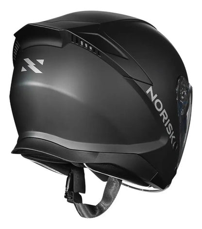 Capacete Aberto Norisk City Solid com Óculos Solar Interno Preto Fosco