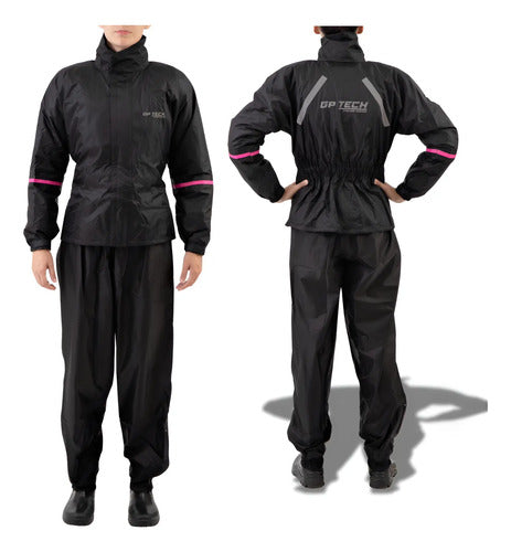 Capa de Chuva Conjunto GP Tech Essence Premium Feminina Preto Rosa