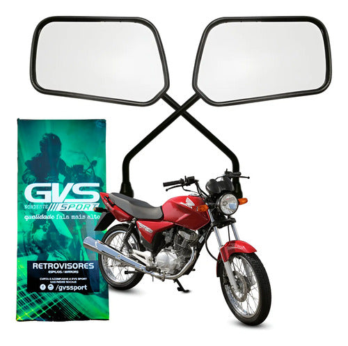 Par de Retrovisores GVS Honda Cg 125 150 Titan Fan