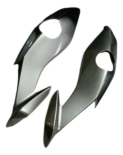 Par de Carenagens Laterais do Farol Paramotos Honda Cg 160 Fan Start 2022 a 2024 Prata Iron Nail