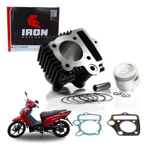 Kit Cilindro Pistão Anéis e Juntas Iron Shineray Phoenix Jet 50 2023 a 2025 70 cc STD
