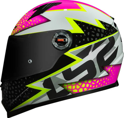 Capacete LS2 FF358 Speedy Branco Rosa Brilhante