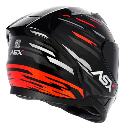Capacete ASX City Arrow Preto Grafite Vermelho Brilhante