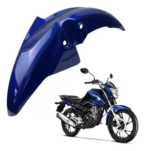 Paralama Dianteiro sem Suporte Paramotos Honda Cg 160 Titan 2016 a 2022 Azul Twister Metálico