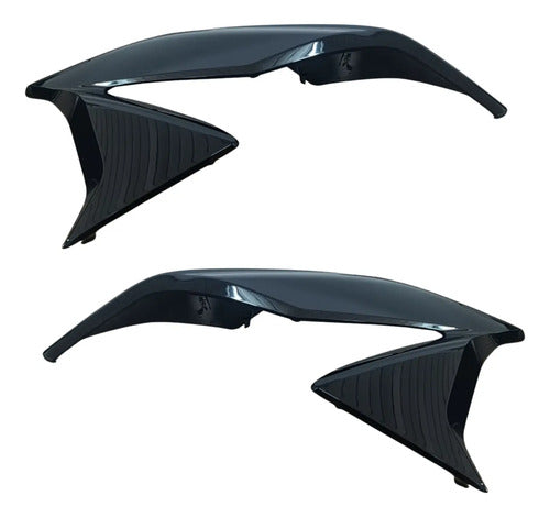 Par de Aletas Abas do Tanque Paramotos Honda Cg 160 Titan 2022 a 2024 Preto