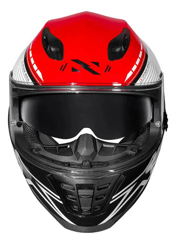 Capacete Norisk FF302 Soul II Grand Prix Japão com Óculos Solar Interno Branco